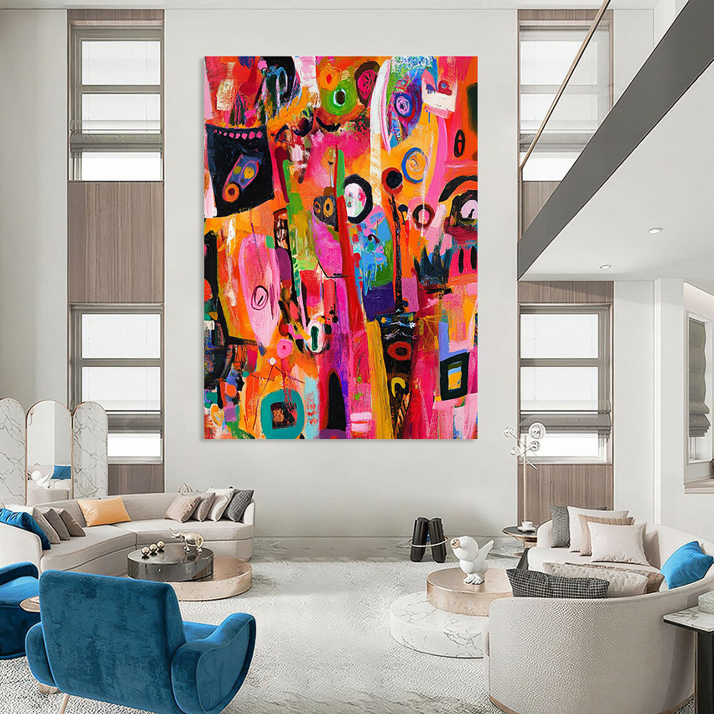 Colorful Abstract Chaos for Bohemian - Chic Restaurant & Creative Studio Break Area STSC1218