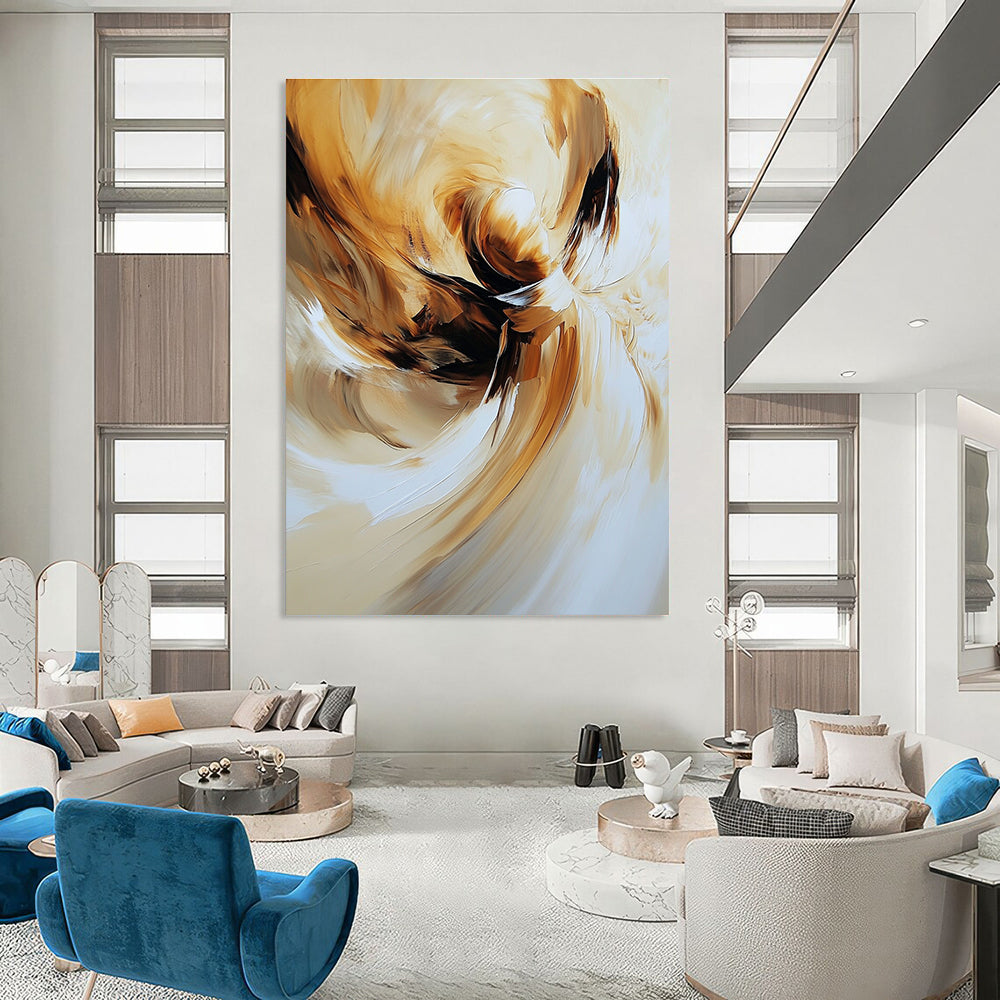 Flowing Golden Abstract for Luxury Hotel Lobby & Upscale Dining Room STSC634