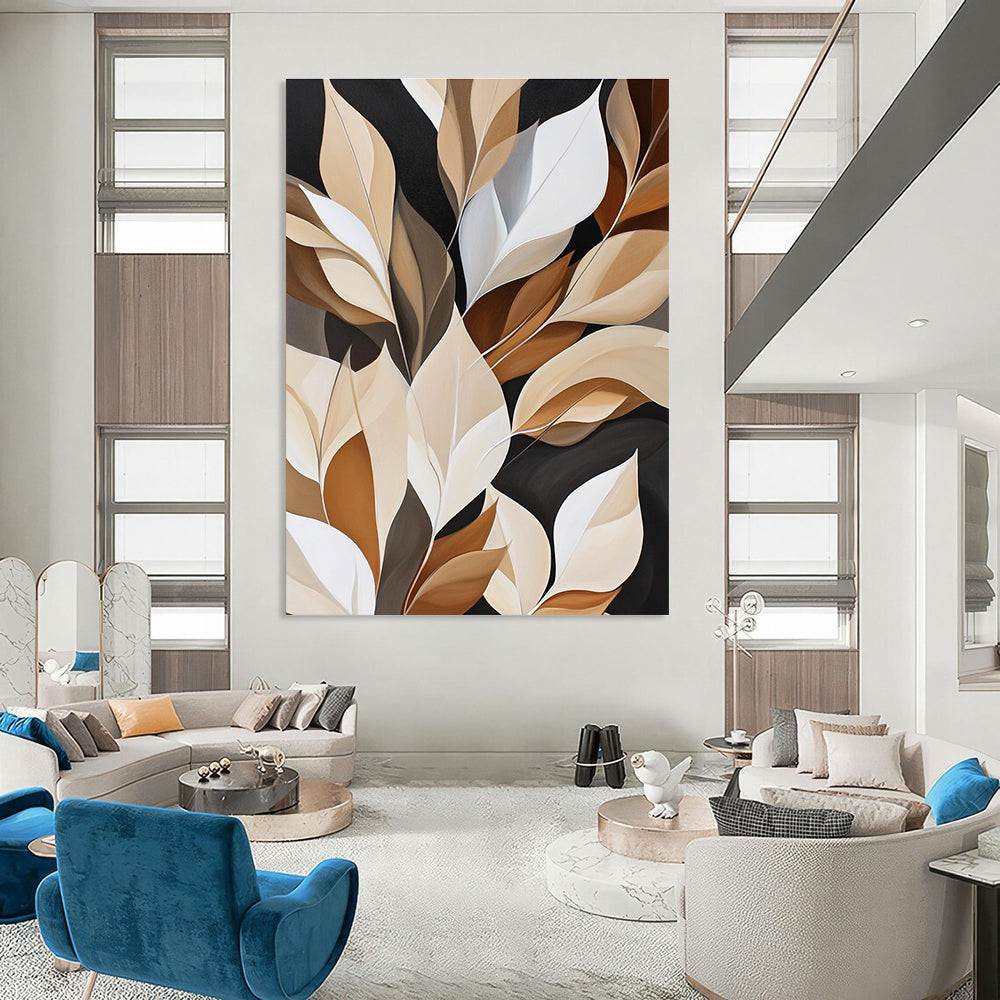 Beige and Brown Leaves for Modern - Minimalist Living Room & Sophisticated Office STSC367