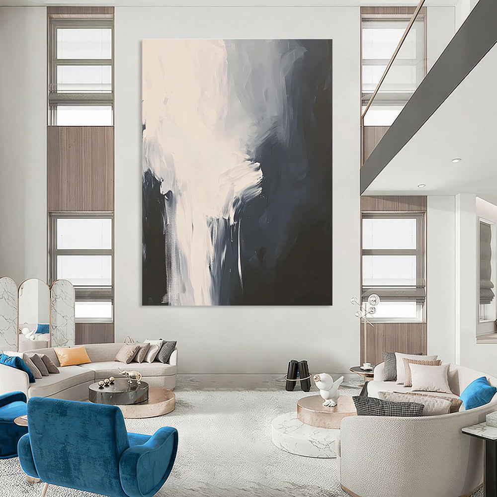 Gray Abstract Brushstrokes for Calm Home Office & Minimalist Bedroom STSC236