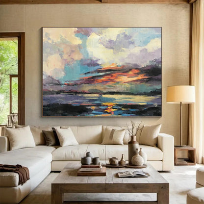 Sunset Sea View Abstract Art for Beachfront Hotel Balcony Lounges DLZ2581