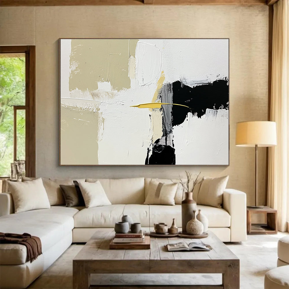Abstract Neutral Palette Art for Minimalist Living Room & Modern Office Lounge SC206