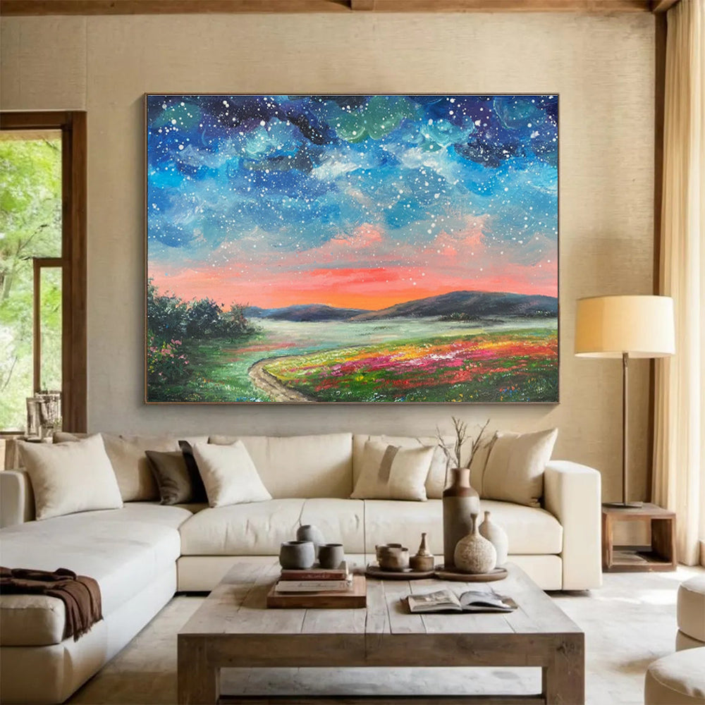 Galaxy and Pastoral Oil Painting for Nature - Loving Bedrooms DLZ2506