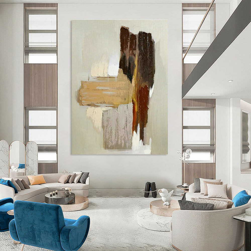 Earth - Tone Abstract Art for Rustic Home & Nature - Inspired Spa DLZ1074