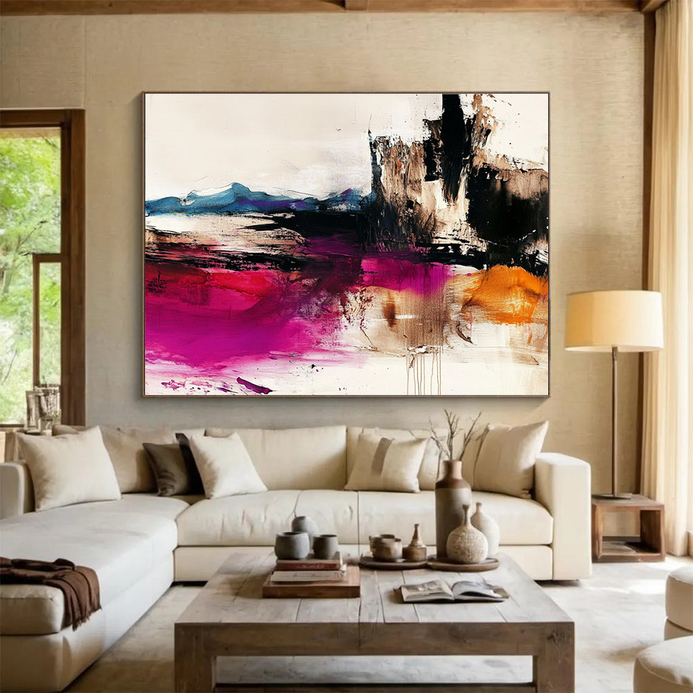 Color - Blended Abstract Landscape Art for Mountain Lodge & Spiritual Retreat SC046