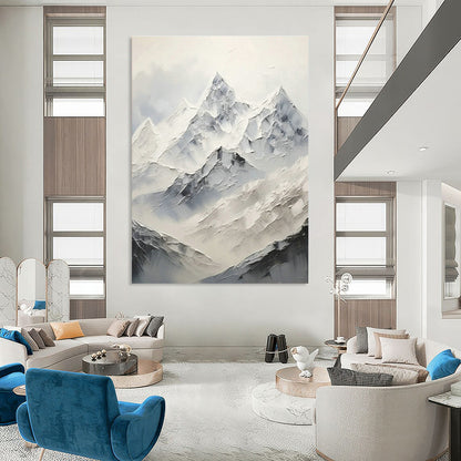 Snow - Mountain Abstract Art for Ski Lodge & Nature - Inspired Home DLZ1255