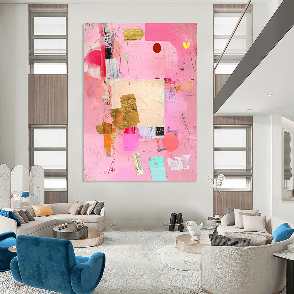 Pink Collage Abstract for Feminine - Inspired Boutique & Boho - Chic Home STSC748