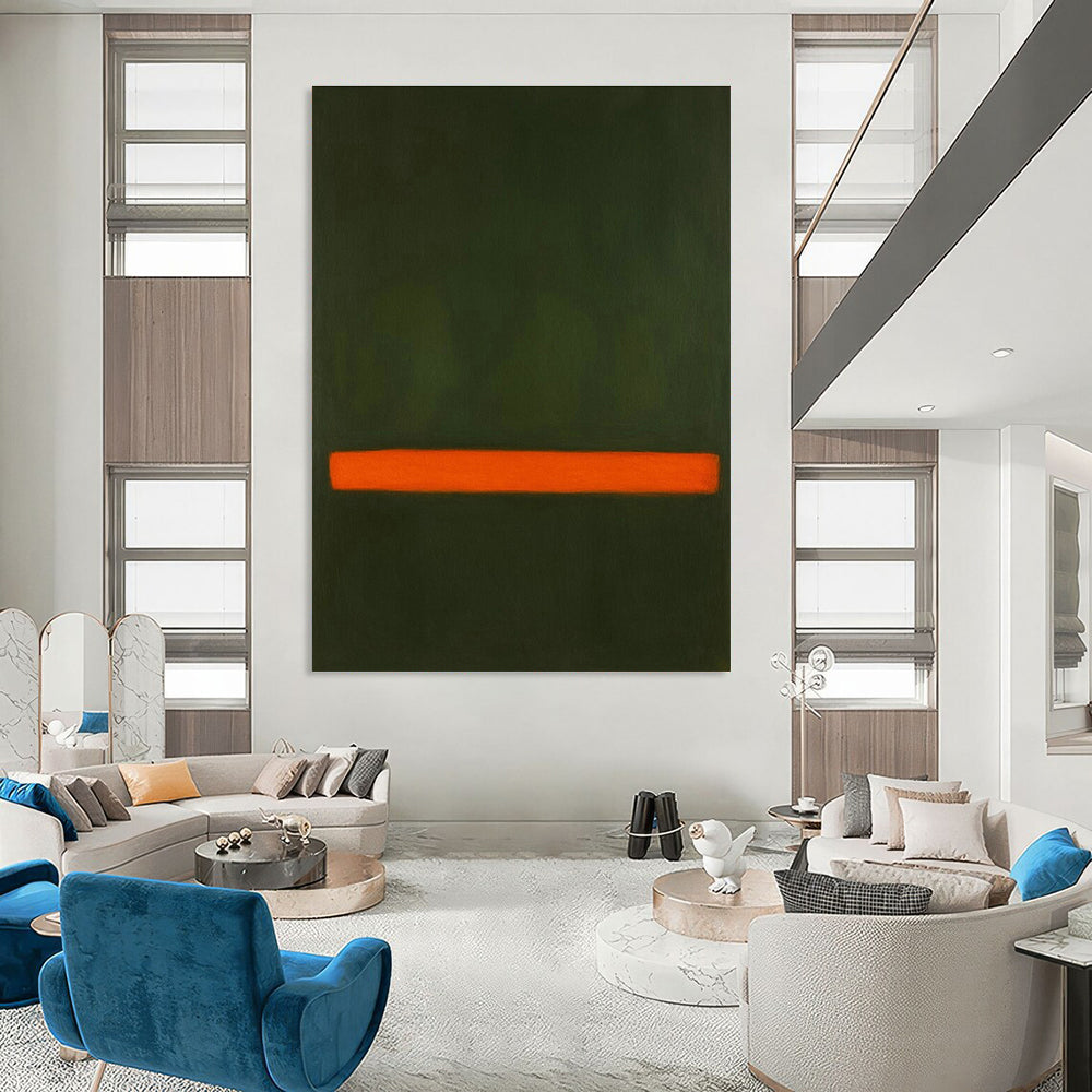 Green - Orange Minimalist Art for Industrial Loft & Contemporary Study DLZ2102