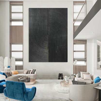 Black Textured Art for Industrial - Style Bar & Modern Art Museum DLZ1796