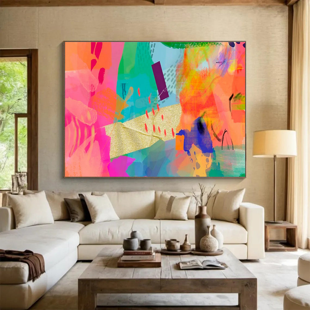 Colorful Collage Abstract Art for Trendy Fashion Retail Store Fronts DLZ2583