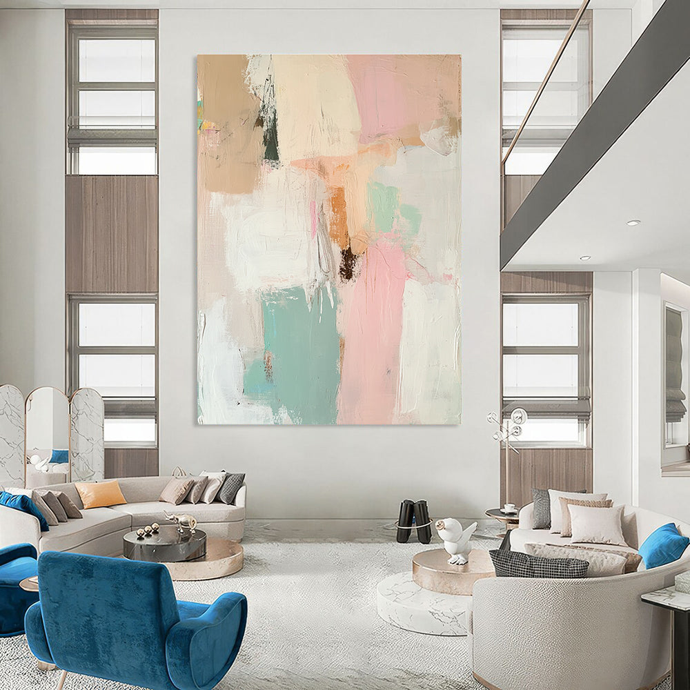 Mixed Pastel Abstract for Artistic Bed and Breakfast & Bohemian - Style Garden Room STSC806