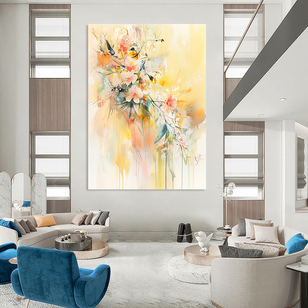 Floral Watercolor Bouquet for Romantic Bedroom & Elegant Tea Room STSC501