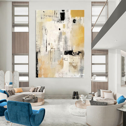 Yellow - Gray Abstract Art for Contemporary Café & Art - Lovers’ Studio DLZ1932