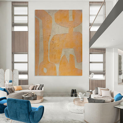 Orange Geometric Abstract Art for Modern Dining Room & Art Gallery DLZ1080