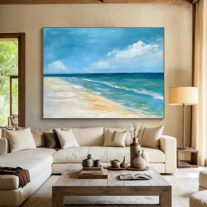 Serene Beach Scene Art for Coastal Home Office & Beachfront Hotel SC362
