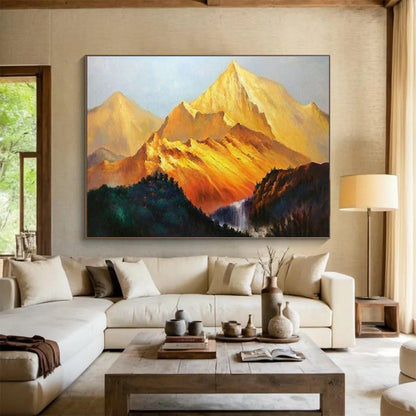 Golden Mountain Landscape Oil Painting for Grand Foyer DLZ2817