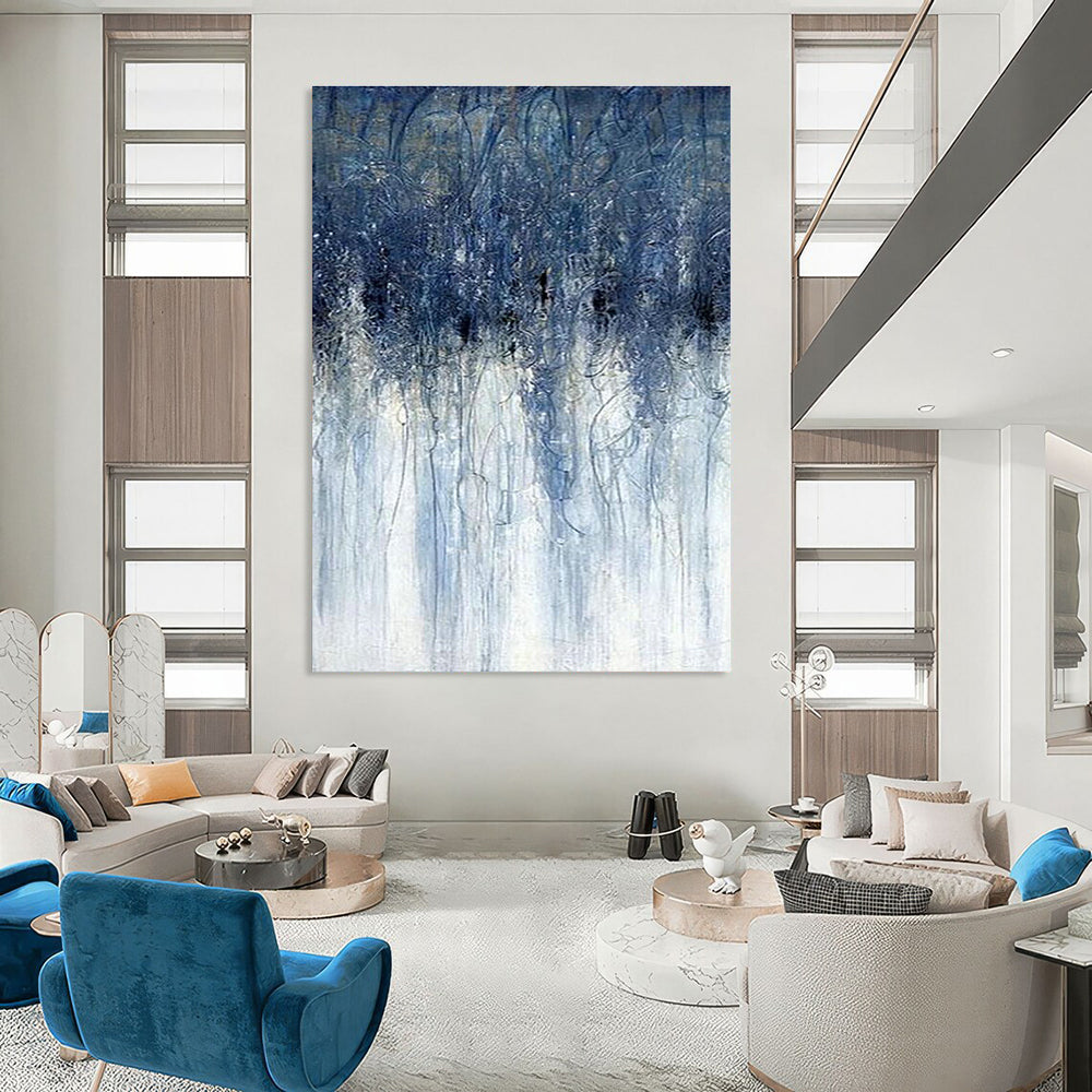 Blue Dripping Texture Art for Modern Art Bar & Coastal - Inspired Home DLZ2237