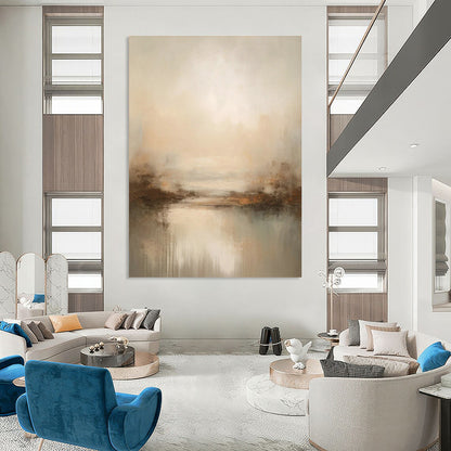 Soft - Toned Landscape Abstract Art for Bedroom & Spa Retreat DLZ1259