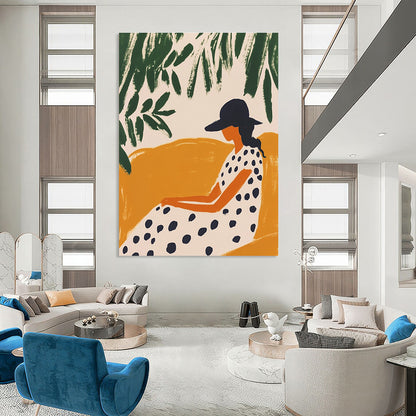 Woman in Polka Dot Dress for Retro - Style Bedroom & Art - Loving Boutique STSC1263
