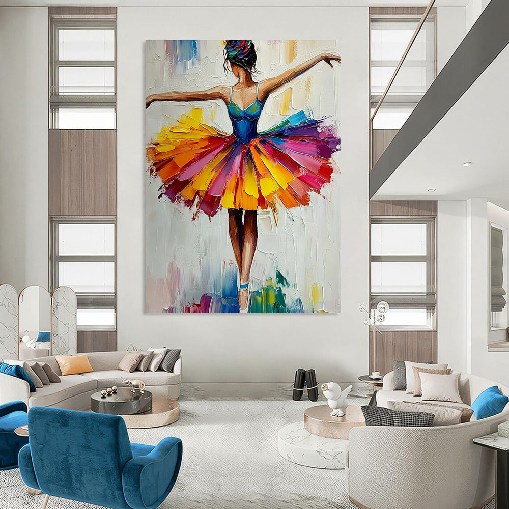 Vibrant Ballerina in Colorful Tutu for Children’s Dance School & Art - Loving Playroom STSC156