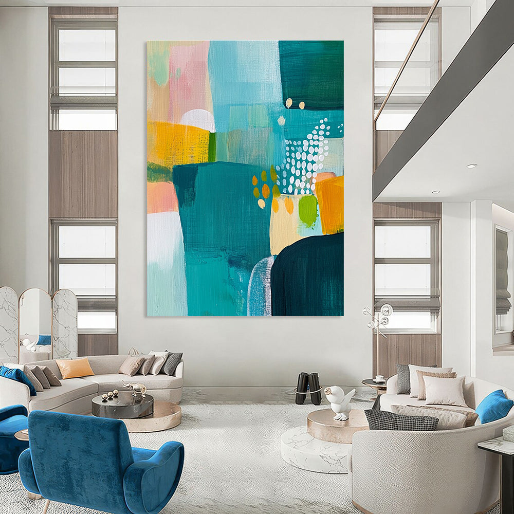 Colorful Geometric Abstract for Eclectic Home Office & Vibrant Retail Space STSC608