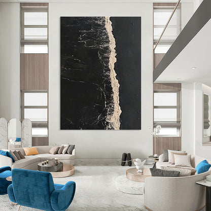 Black and White Textured Art for Minimalist Home Entryway & Contemporary Art Gallery STSC1044