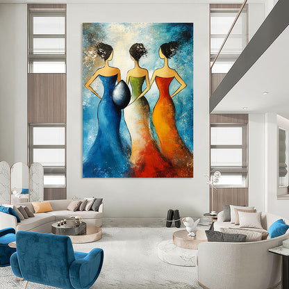Three Women Art for Ethnic - Themed Boutique & Vibrant Home Dining Room STSC1444