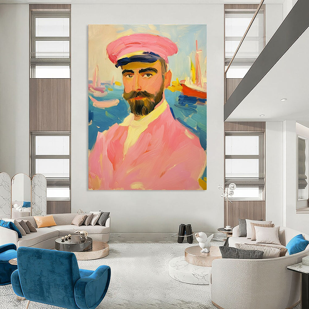 Portrait in Pink for Nautical - Themed Restaurant & Art - Loving Home STSC1161
