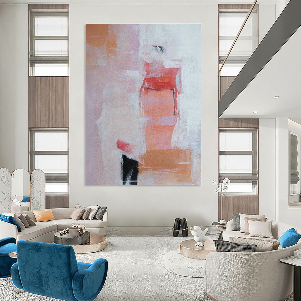 Pink - Orange Abstract Art for Bedroom & Dining Room DLZ0334