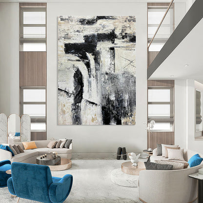 Monochrome Abstract Wall Art for Modern Office & Art Gallery DLZ2380