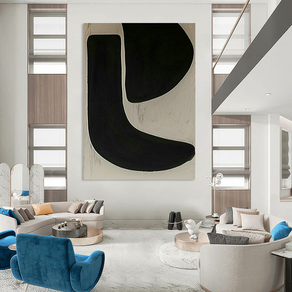 Subtle Curved Line Art for Yoga Studio & Bedroom DLZ2009