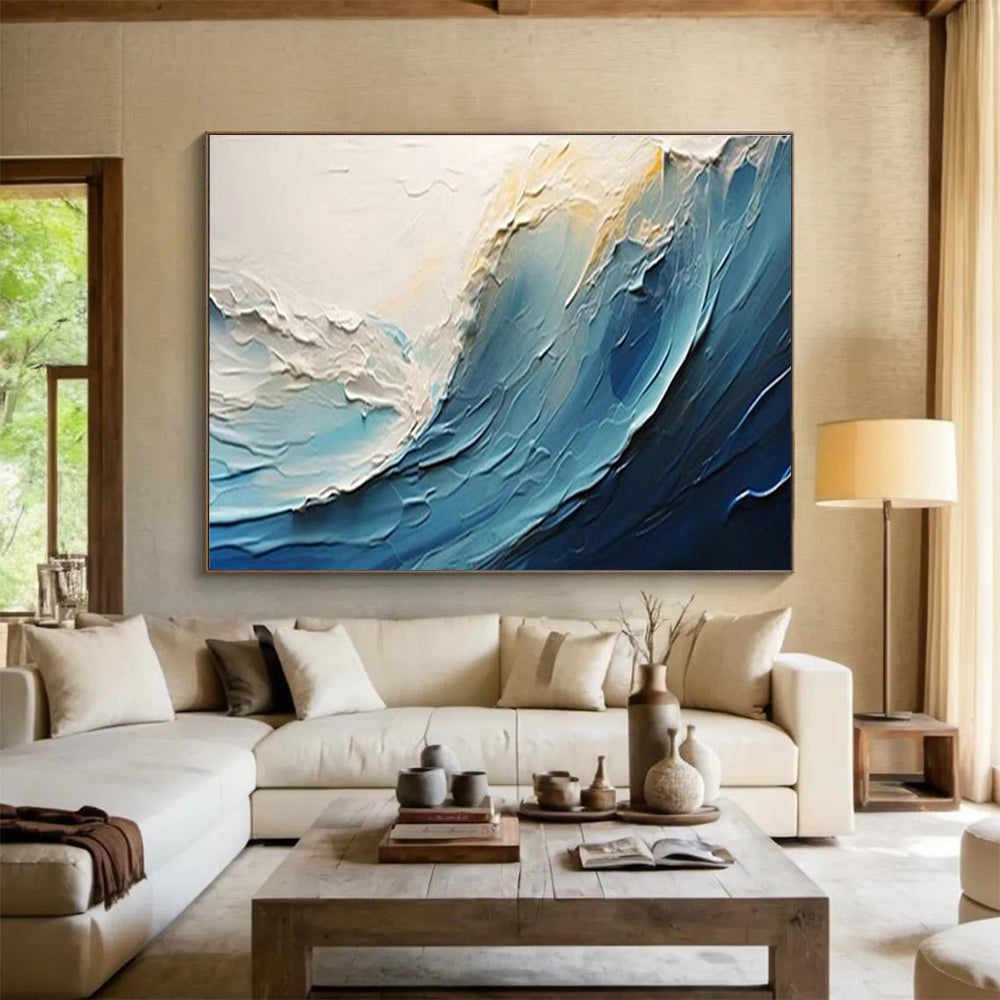 3D Wave Oil Painting Art for Nautical - Themed Bar DLZ2911