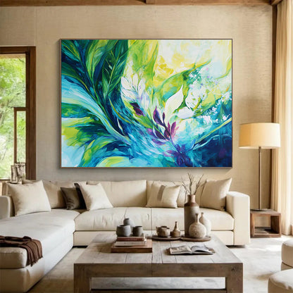 Vibrant Floral Abstraction Art for Luxury Home Living Room & High - End Spa SC431