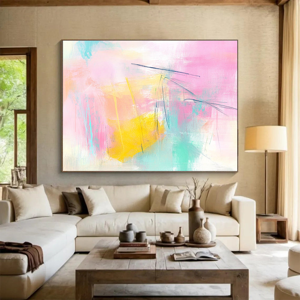 Pastel Colorful Abstract Art for Girls' Bedroom & Bohemian Café SC211