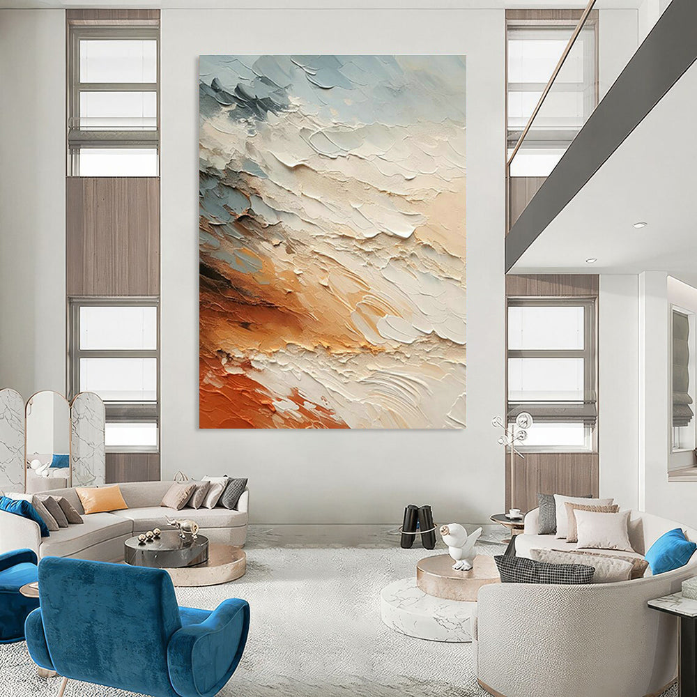 Mixed - Color Textured Art for Luxury Hotel Rooftop Lounges DLZ0116
