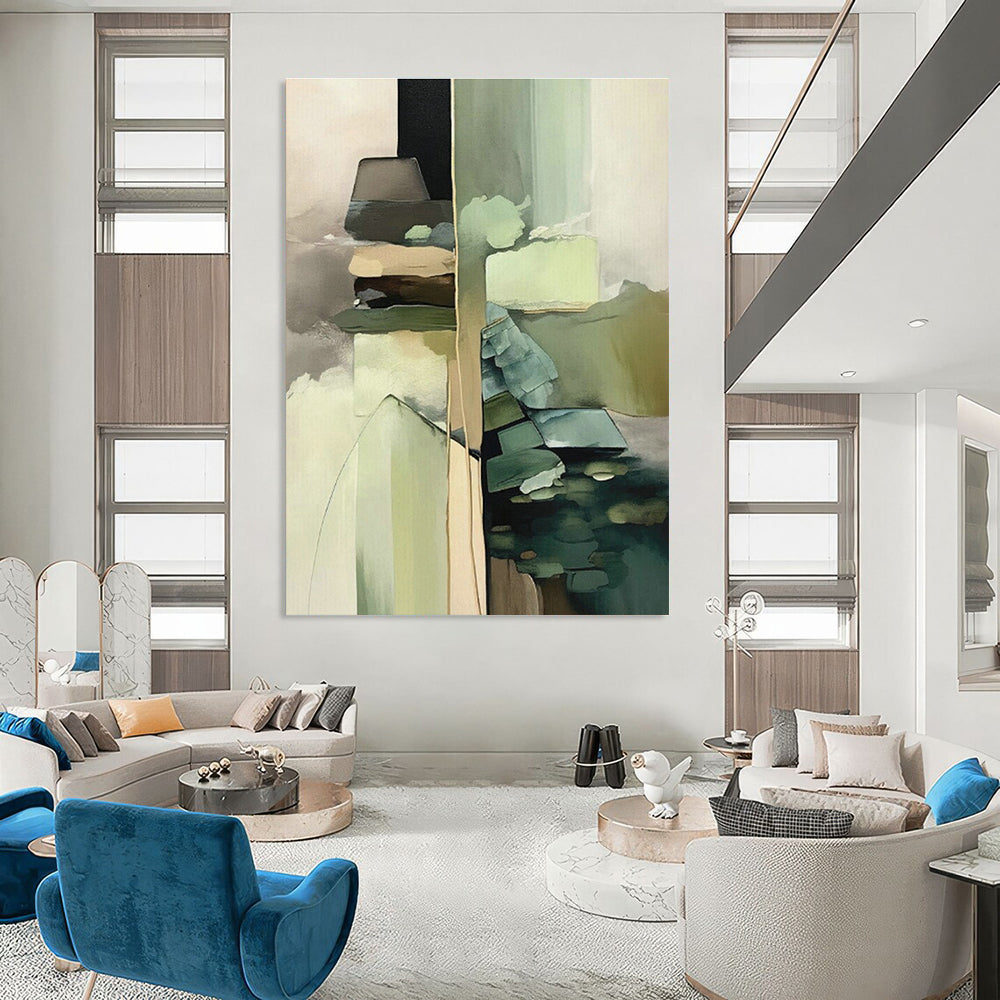 Collage - Style Geometric Abstract Art for Creative Studio & Bohemian Home Gallery Wall DLZ1623