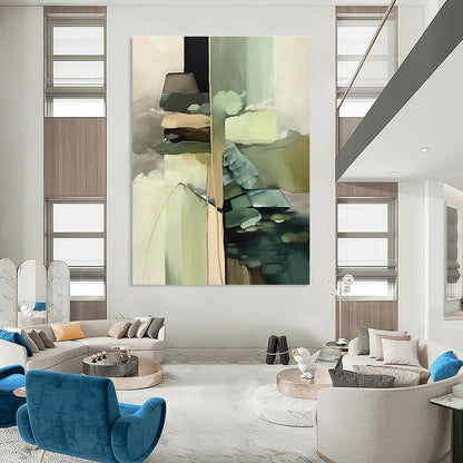 Collage - Style Geometric Abstract Art for Creative Studio & Bohemian Home Gallery Wall DLZ1623