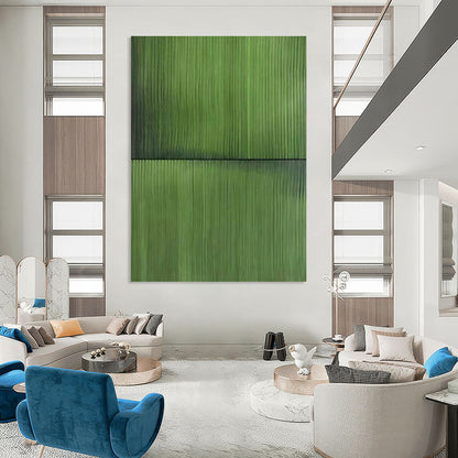 Green Vertical Lines Art for Eco - Friendly Home Study Spaces & Plant - Filled Work-from-Home Nooks DLZ0298