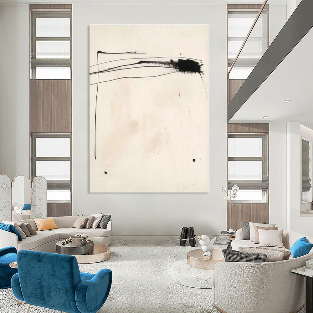 Ink - Style Abstract Art for Minimalist Asian Fusion Restaurant & Traditional Art Center DLZ1927