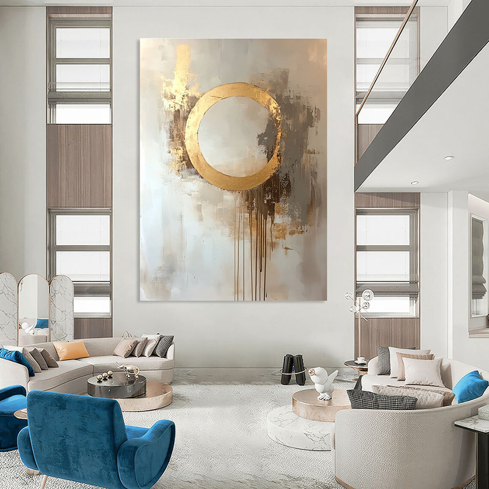 Gold Circle Abstract for Modern Living Room & Luxury Hotel Lobby STSC170