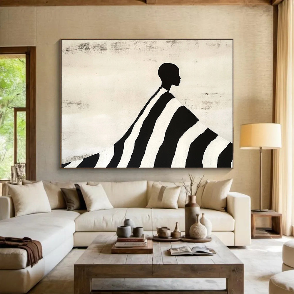 Silhouette in Striped Cloak Art for Fashion - Forward Home & Artistic Lounge SC428