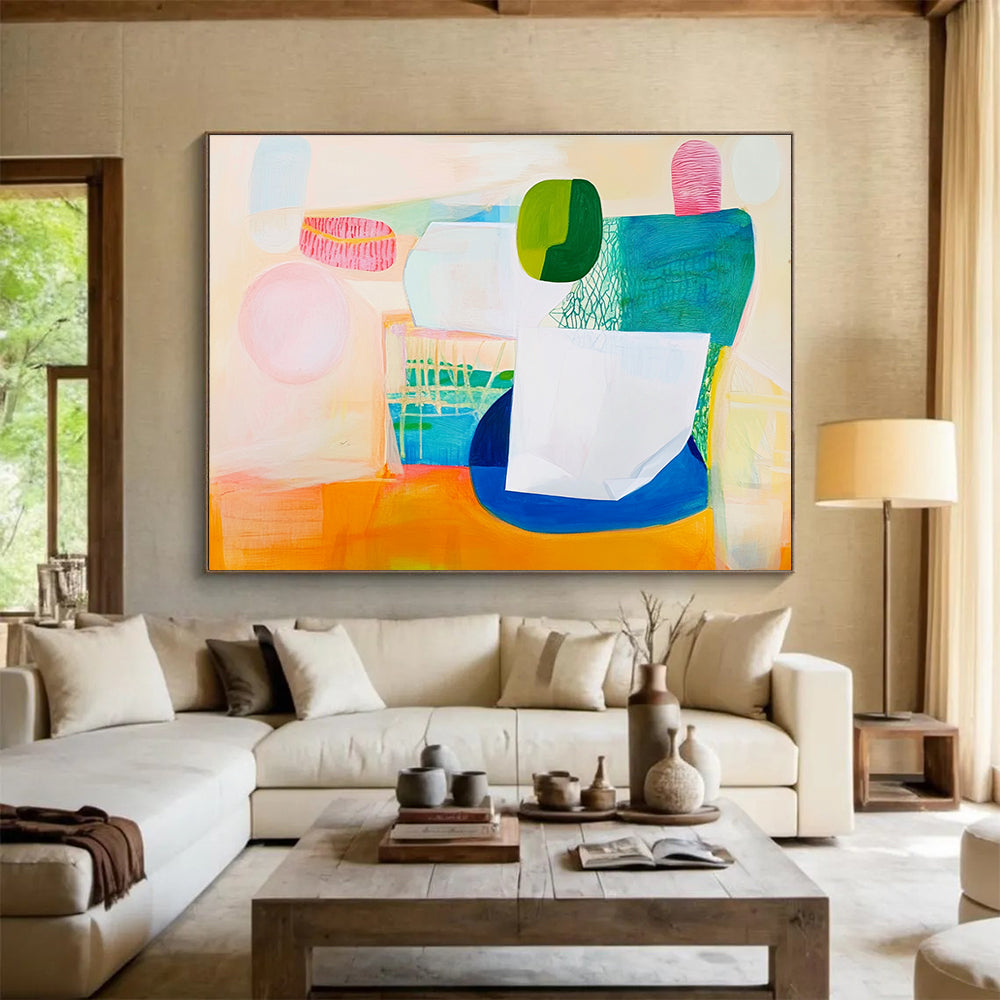 Whimsical Colorful Abstract: Playful Art for Playrooms & Bohemian Cafés SC518