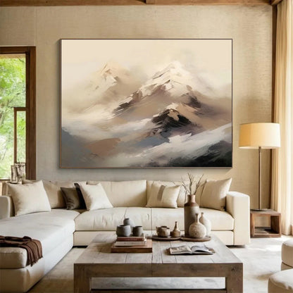 Calming Light - Colored Mountain Painting for Tranquil Bedroom Nook Relaxation DLZ2709