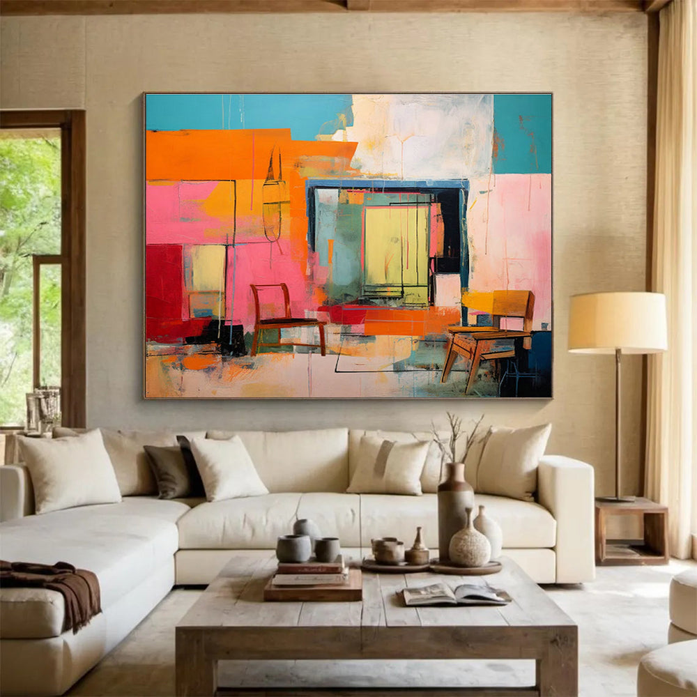 Colorful Spatial Abstract for Modern Living Room DLZ3023