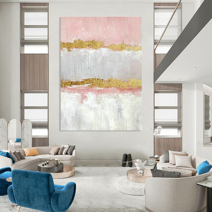 Pink - Gold Abstract Art for Bedroom & Entryway DLZ0318