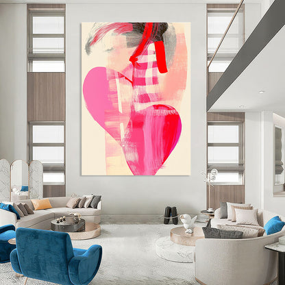 Pink and Red Abstract Figure for Bohemian Living Room & Fashion Boutique STSC858