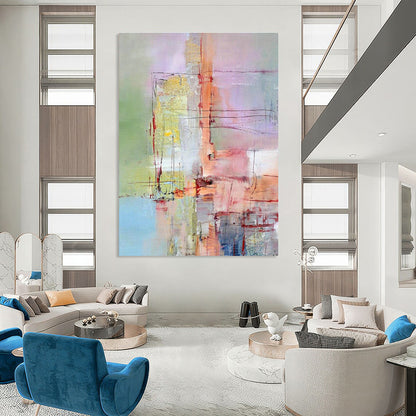 Pink - Purple Abstract Art for Bedroom & Entryway DLZ0323