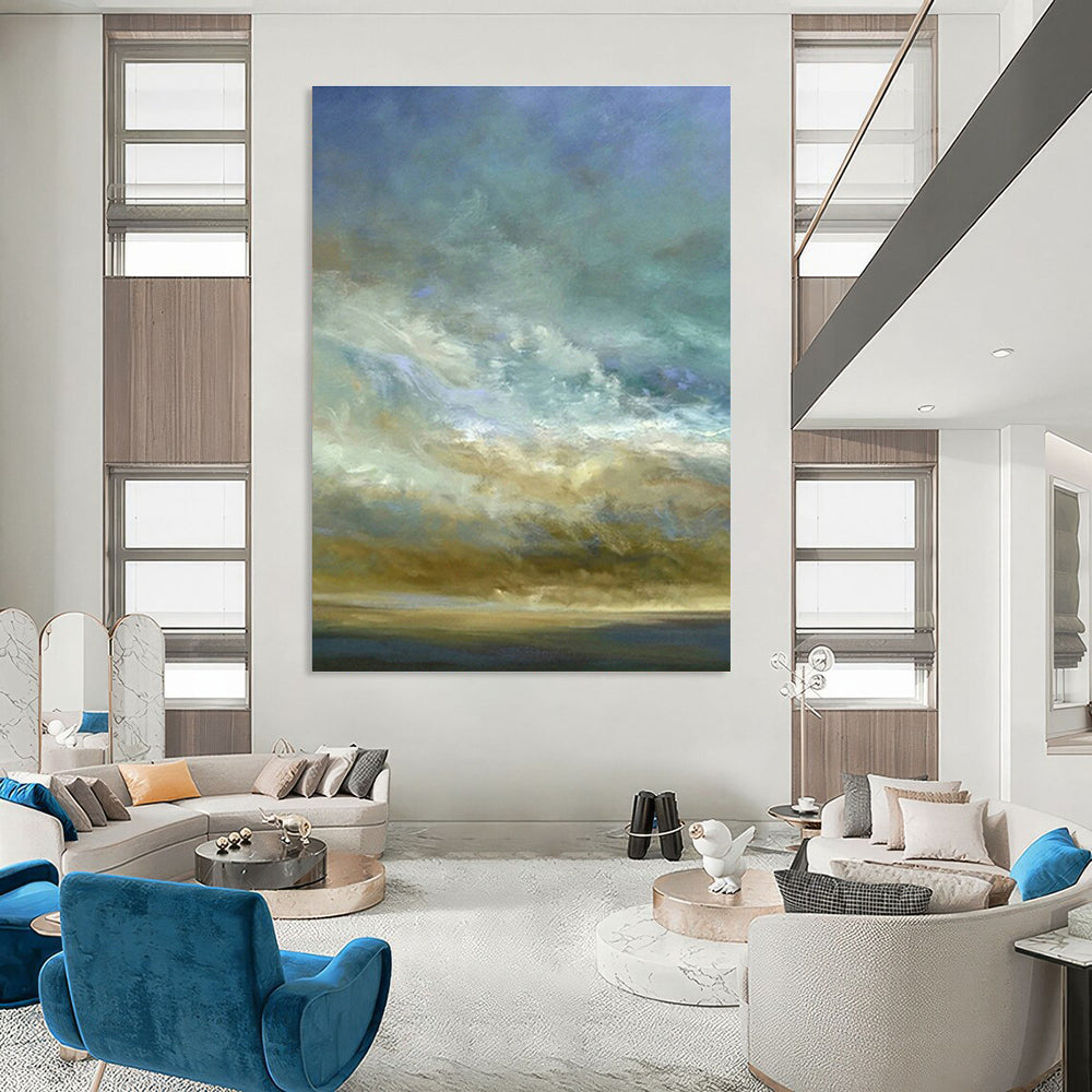 Gradient Sky & Sea Art for Coastal Bedroom & Beachfront Café DLZ0960