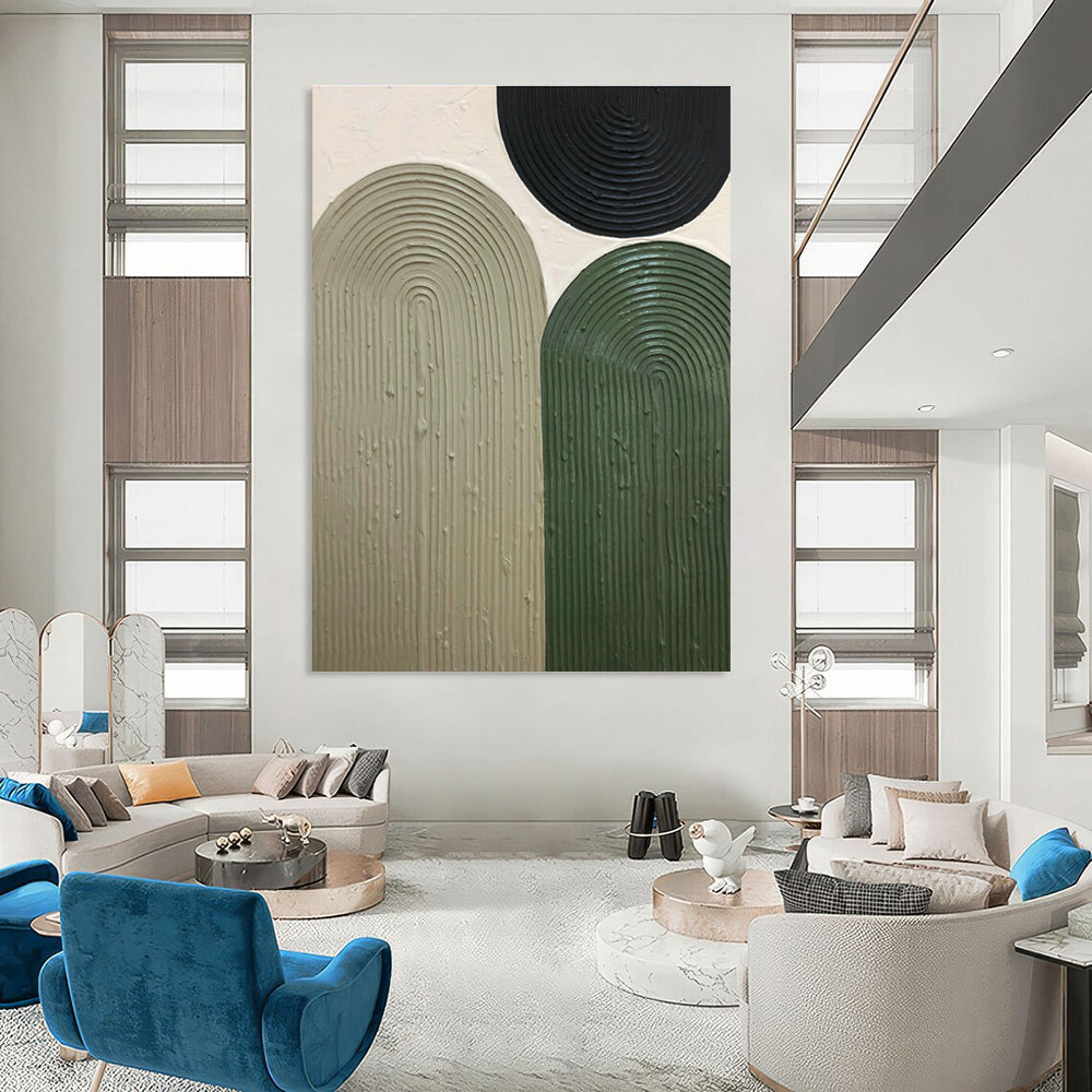 Green - Brown - Black Relief Art for Rustic Home Entrance & Garden - Themed Café DLZ1173