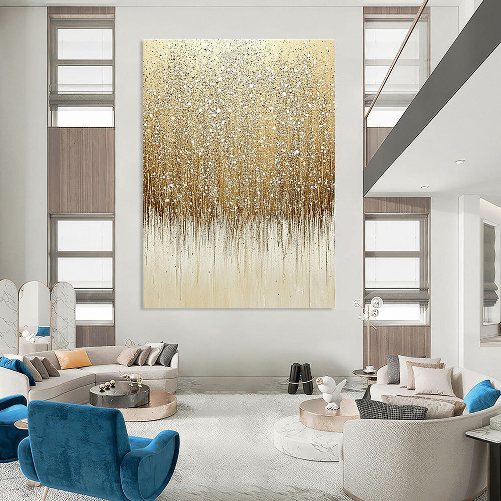 Luxurious Golden Drizzle Art for Ballroom & Home Gallery STSC681